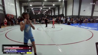 74 lbs Champ. Round 1 - Marshall Obrovac, White River Hornets Wrestling Club vs Kaikoa Apostol, Hawaii Wrestling Academy