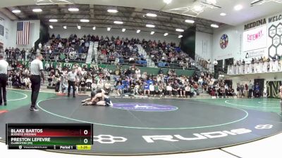 132 lbs 1st Place Match - Blake Bartos, Buckeye (Medina) vs Preston Lefevre, Clarkston (MI)