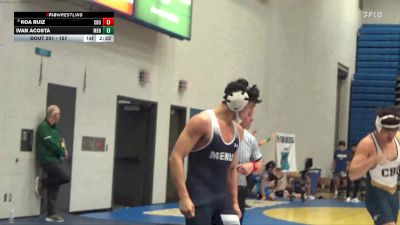 157 lbs Cons. Round 4 - Koa Ruiz, California Baptist vs Ivan Acosta, Menlo (Calif.)