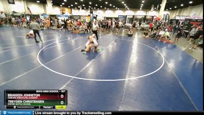 157 lbs Quarterfinal - Brakken Johnston, Sublime Wrestling Academy vs Treyden Christensen, Empire Battle School