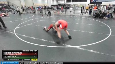 157 lbs Cons. Round 5 - Ronnie Christolin, South Side Wrestling Club vs Atticus Dick, MWC Wrestling Academy