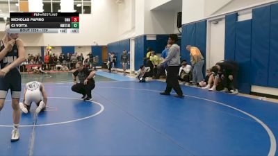 126 lbs Cons. Round 2 - CJ Votta, Mount St Joes vs Nicholas Papiro, Delaware Military Academy