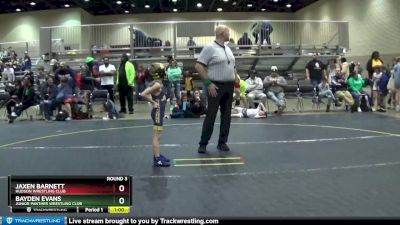 56 lbs Round 3 - Jaxen Barnett, Hudson Wrestling Club vs Bayden Evans, Junior Panther Wrestling Club