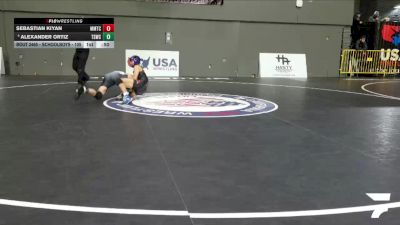 Schoolboys - 105 lbs Cons. Semis - Sebastian Kiyan, MTC - MANTANONA TRAINING CENTER vs Alexander Ortiz, Team Selma Wrestling Club