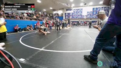 85-91 lbs Rr Rnd 2 - MaKinley McNabb, Chickasha Youth Wrestling vs Paisley Jones, Tecumseh Youth Wrestling