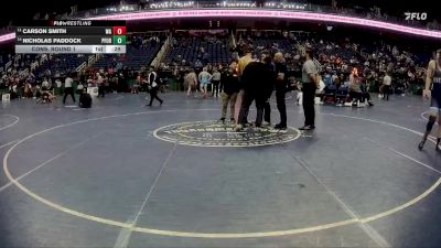 4A 190 lbs Cons. Round 1 - Nicholas Paddock, Pine Forest vs Carson Smith, Watauga High School