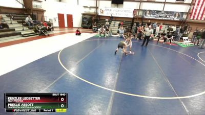 75 lbs Cons. Semi - Preslie Abbott, Sanderson Wrestling Academy vs Kenzlee Ledbetter, Team Prestige