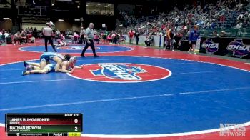 3A-150 lbs Semifinal - Nathan Bowen, Oconee County vs James Bumgardner, Bremen