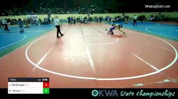 119 lbs Consi Of 8 #1 - John McDougal, Bristow Youth Wrestling vs Adam Young, Jenks Trojan Wrestling Club