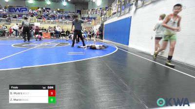 43 lbs Final - Baylor Myers, Bridge Creek Youth Wrestling vs Zerek Marin, Woodward Youth Wrestling