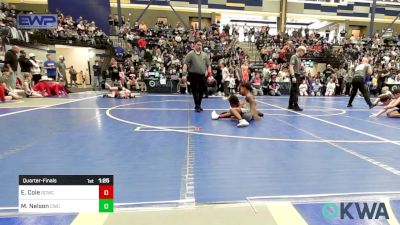 90 lbs Quarterfinal - Elijah Cole, Deer Creek Wrestling Club vs Montra Nelson, Cowboy Wrestling Club