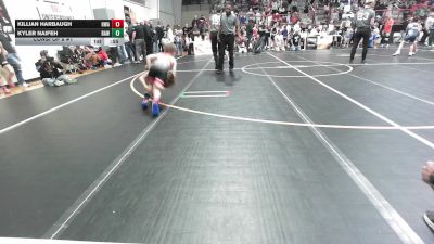 64 lbs Consi Of 8 #1 - Killian Harbaugh, HURRICANE WRESTLING ACADEMY vs Kyler Naifeh, Raw Wrestling Club