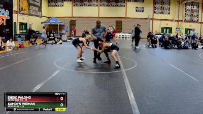 92 lbs Round 3 (10 Team) - Kamdyn Weiman, Diddy Elite vs DIEGO PALOMO, South Side WC