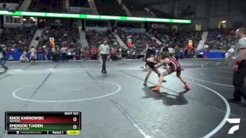 130 lbs 1st Place Match - Knox Karnowski, Wamego vs Emerson Tjaden, Lawrence Elite