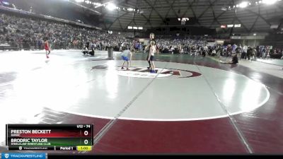 74 lbs Champ. Round 2 - Preston Beckett, NWWC vs Brodric Taylor, Steelclaw Wrestling Club