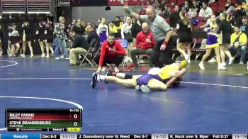 1A-132 lbs Cons. Round 3 - Riley Parkis, Kuemper Catholic vs Steve Brandenburg, Lake Mills