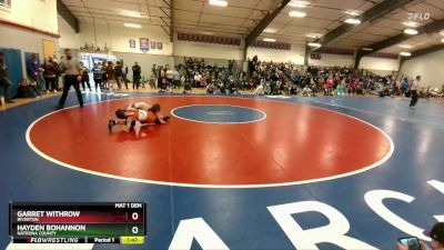 106 lbs 1st Place Match - Hayden Bohannon, Natrona County vs Garret Withrow, Riverton