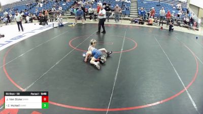 8U Boys - 56 lbs 7th Place Match - Zeke McNeil, Carmel USA Wrestling Club vs Joel Van Slyke, South Hills Wrestling Academy