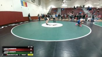 215 lbs Cons. Round 6 - Jack Harberts, Douglas vs James Emmett, Powell