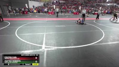54 lbs Quarterfinal - Matteo Roberts, MGM Silver Spartans vs Colton Carl, Westby Wrestling Club