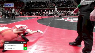 64 lbs Consi Of 8 #2 - Samuel Remington, Raw Wrestling Club vs Kael Camper, Caney Valley Wrestling