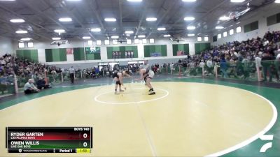 Boys 140 lbs Semifinal - Ryder Garten, Las Plumas Boys vs Owen Willis, Live Oak Boys