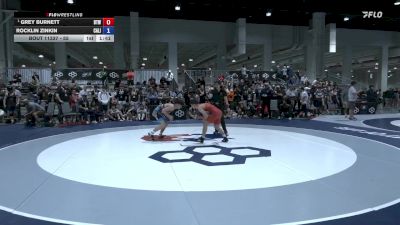 55 lbs Quarters - Grey Burnett, Burnett Trained Wrestling vs Rocklin Zinkin, California