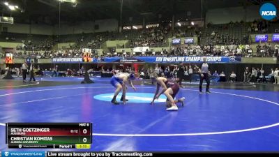 174 lbs Cons. Round 2 - Seth Goetzinger, Augsburg vs Christian Komitas, Aurora Universtiy