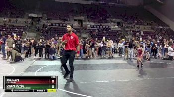 56-57 lbs Round 3 - Owen Boyle, Bear Cave Wrestling Club vs Ava Hays, Colorado