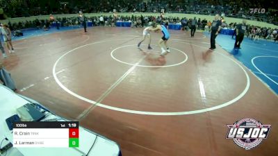 100 lbs Round Of 16 - Ryker Crain, Tironook Wrestling vs Jace Larman, Division Bell Wrestling