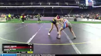 Girls - 120 lbs 7th Place Match - Lindsey Gibson, Chippewa Hills HS vs Hanna Blyveis, Gaylord HS