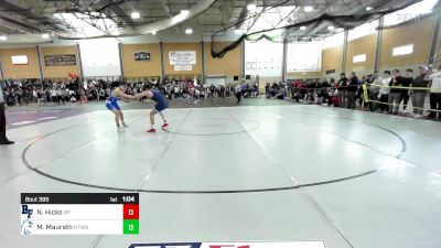 157 lbs Quarterfinal - Nathan Hicks, Bristol-Plymouth vs Marc Maurath, Newtown