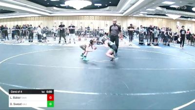 62 lbs Consi Of 4 - Liam Baker, Savage House WC vs Dillon Sweat, Kalispell WC