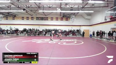 136 lbs Cons. Round 2 - Amanda Farias, Bakersfield College vs Santana Gonzales, Palomar College