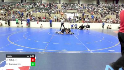 100 lbs Quarterfinal - Jacob Redus, Junior MatDogs Wrestling vs Elijah Oladokun, Hornet Wrestling Club