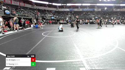 100 lbs 7th Place - Gabrian Bridges, Marshfield Youth Wrestling vs Tyler Young, Bronco Wrestling Club