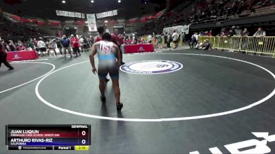 97 lbs Semifinal - Juan Luqiun, Firebaugh High School Wrestling vs Arthuro Rivas-riz, California