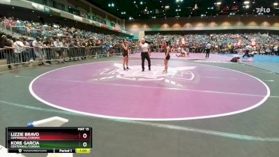 100 lbs Cons. Round 4 - Kore Garcia, Centennial/Corona vs Lizzie Bravo, Centennial/Corona