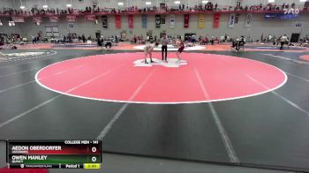 141 lbs Champ. Round 1 - Owen Manley, Quincy vs Aedon Oberdorfer, Augsburg
