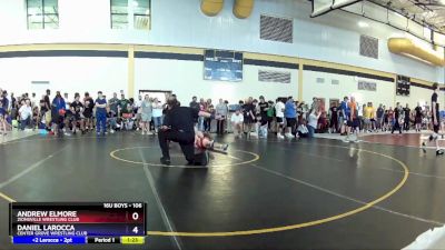 106 lbs Champ. Round 1 - Andrew Elmore, Zionsville Wrestling Club vs Daniel Larocca, Center Grove Wrestling Club