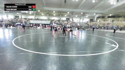 100 lbs Quarterfinal - Macie Goins, Bradley Pride WC vs Evie Bryant, Blackman Wrestling Club