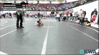 43-46 lbs Quarterfinal - Greyson Molina, Cotton County Wrestling Club vs Sebastian Ramos, Huskey Wrestling Club