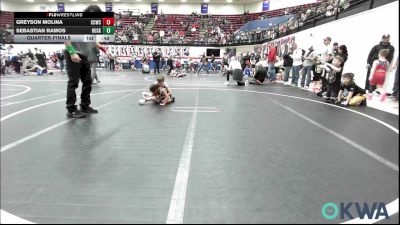 43-46 lbs Quarterfinal - Greyson Molina, Cotton County Wrestling Club vs Sebastian Ramos, Huskey Wrestling Club
