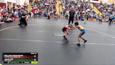 52 lbs Quarterfinal - William Farahvashi, Eastside Youth Wrestling vs Gavin Nix, Team Tiger