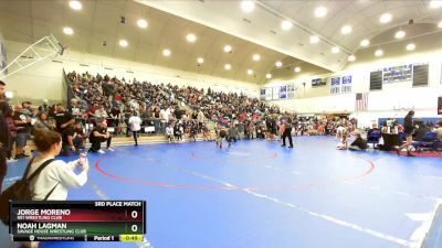 71 lbs 3rd Place Match - Noah Lagman, Savage House Wrestling Club vs Jorge Moreno, 951 Wrestling Club