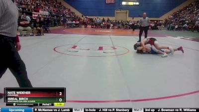 1 - 120 lbs Quarterfinal - Isreal Birch, Northampton High School vs Nate Widener, Chilhowie