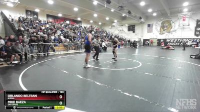 190 lbs Champ. Round 2 - Mike Baeza, San Dimas vs Orlando Beltran, Buena