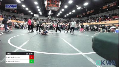 52 lbs Semifinal - Samuel Airington, Saints Youth Wrestling Club vs Addilynn Quintero, Harrah Little League Wrestling