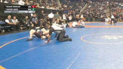 3A 150 lbs Semifinal - Mason Wheeler, Charles D. Owen High School vs Hunter Lewis, McMichael