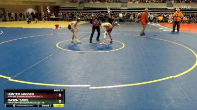 85 lbs Champ. Round 1 - Mason Zabel, PEM (Plainview/Elgin/Millville) vs Hunter Janssen, STMA (St. Michael/Albertville)